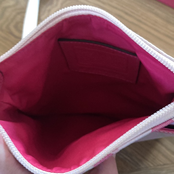 Coach Signature Pink Crossbody Purse - Picture 10 of 11